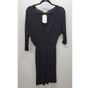Loveappella Black Long Sleeve Mini Dress